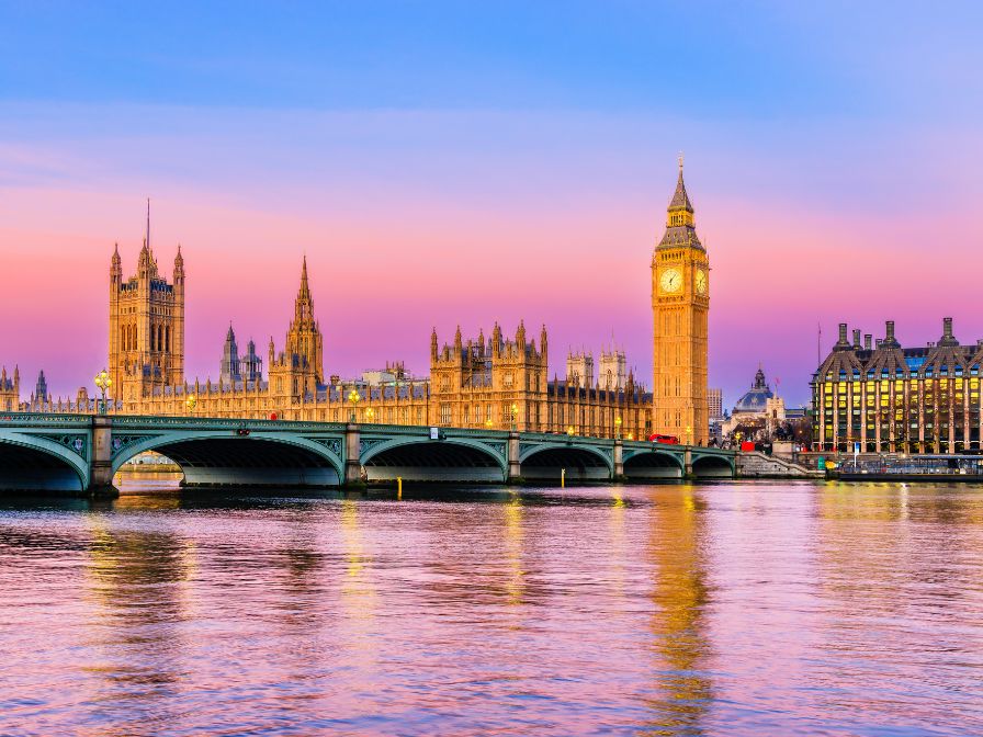 United Kingdom skyline with Big Ben and Parliament